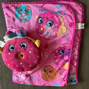 Shopkins Blanket and Pillow Set- Toddler. Like New.